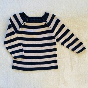 Gap kids navy and off-white striped sweater boy's size 3T 100% cotton